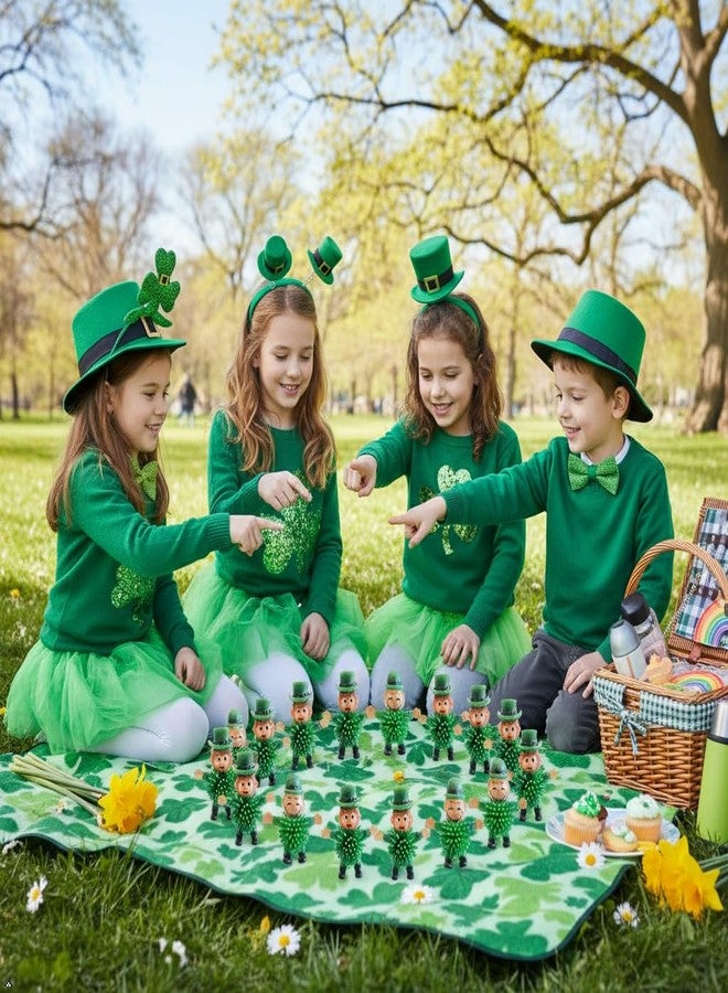 Cherislpy 24Pcs St. Patrick's Day Mini Leprechaun Toys,Squeeze Porcupine Toys Gifts for Kids Boys Girls St. Patrick's Day Party Favor,Home Decor (St Patrick's Day) - Image 4